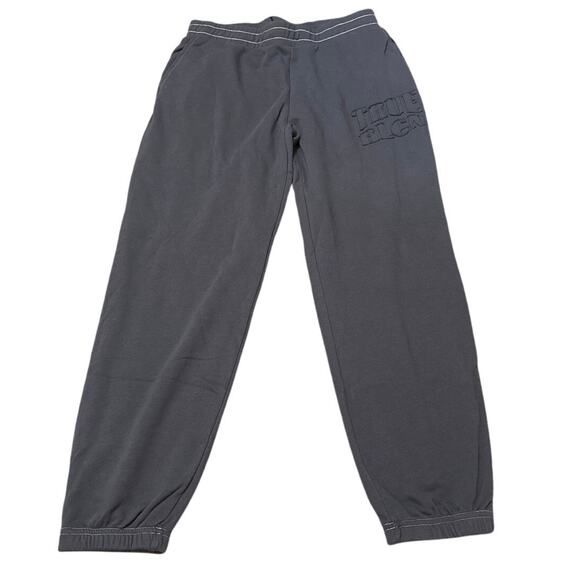 True Religion 208639C Contrast Foldover Boyfriend Joggers Gray Size Medium New - Picture 2 of 5